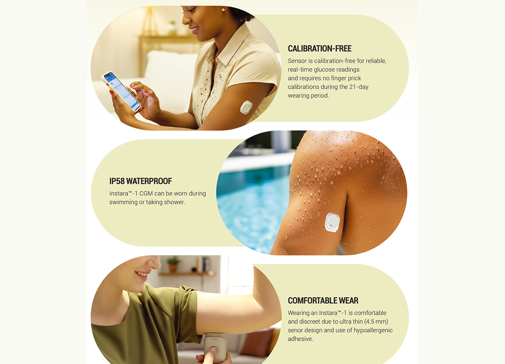 CGM comfort, calibration-free use, and waterproof wear examples