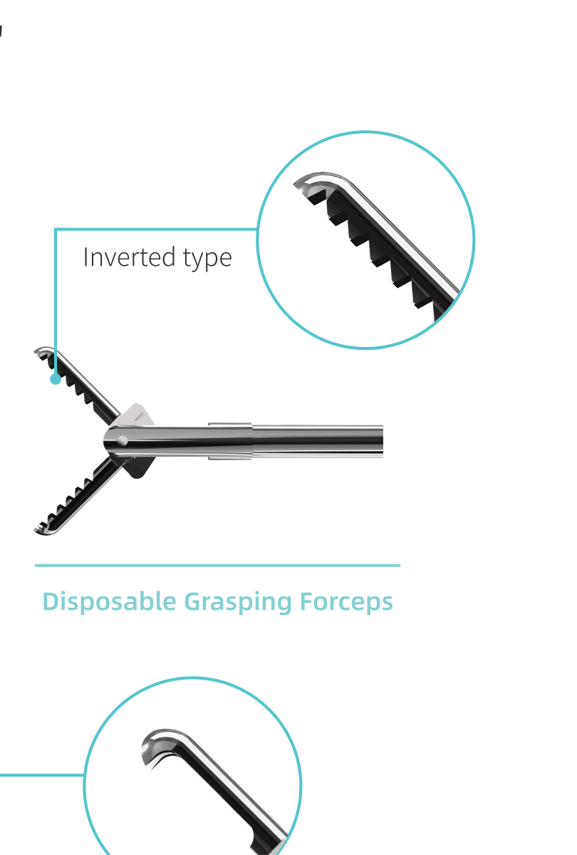 Disposable grasping forceps with inverted-type jaws